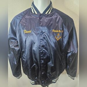 Masonic Satin Bomber Jacket Men's Large